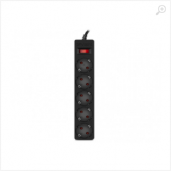 Surge Protector   5 Sockets,  3.0m,  Sven "SF-05E", Black, flame-retardant material